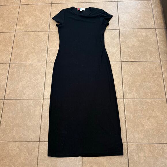 Free People FP Beach Women’s Medium Black Short Sleeve Maxi Dress Beach Coverup - Picture 1 of 4